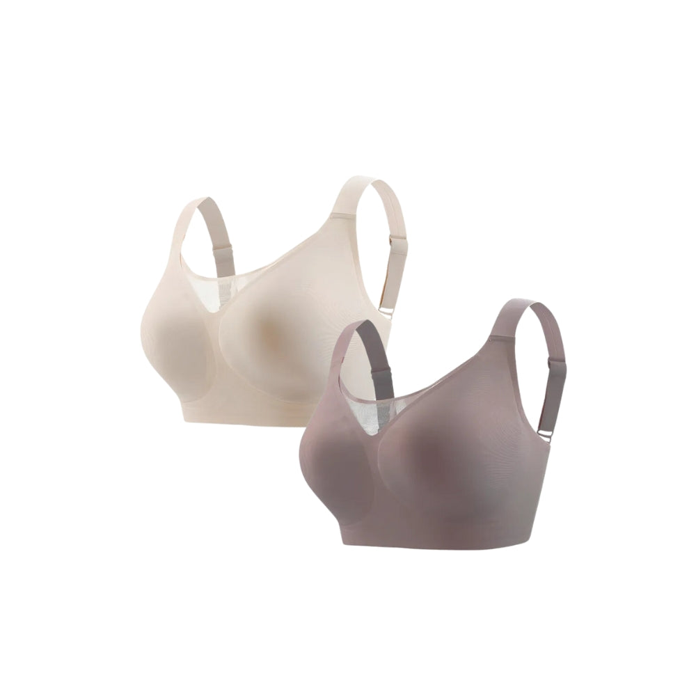 Kit 2 Sutiãs Compress Diario Top Modelador Plus Size Sutiã Compress Diario Top Modelador Plus Size bege e marrom