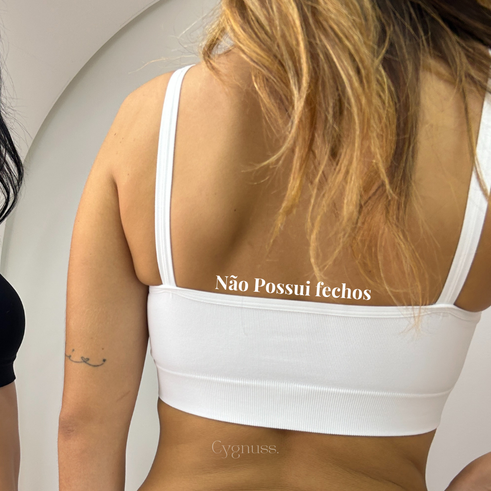 Lingerie confortável Top Power Básico Sem Costura by Cygnuss x Lupo, lightweight compression, breathable, no closures, perfect fit.