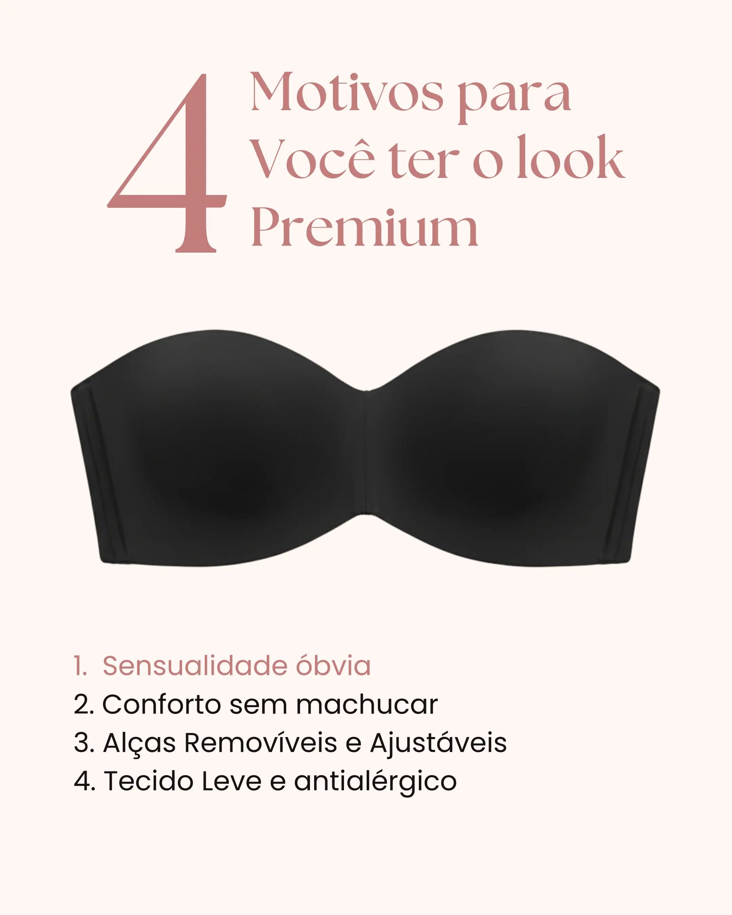 Sujetador sin tirantes - con tirantes removibles