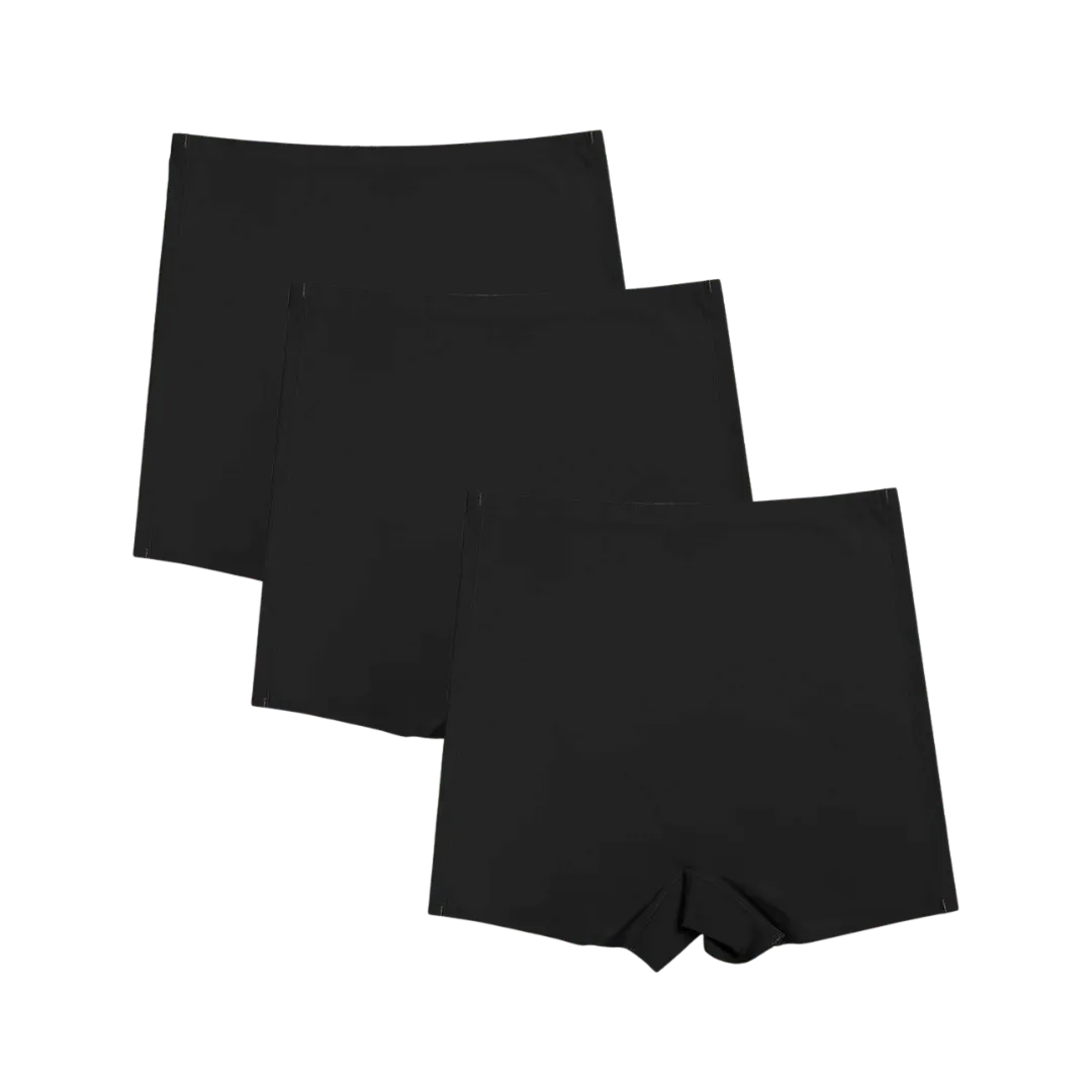 Shorts Segunda Pele na cor preta, sem costura e com ajuste confortável, ideal para uso diário, proporcionando discrição e suporte sem marcar sob a roupa.