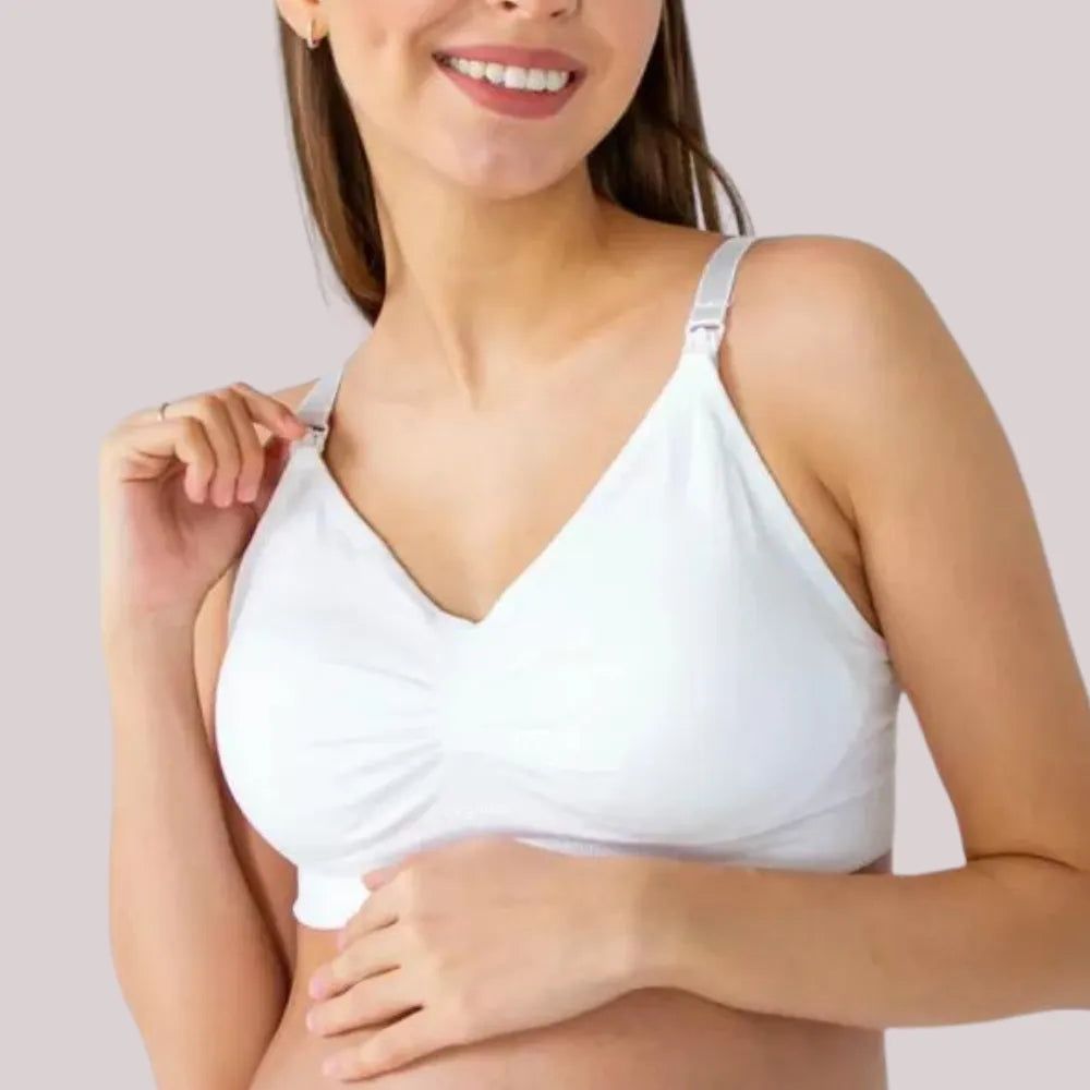 Sutiã Liberty para Amamentação com bojo removível, oferecendo conforto e suporte para mães lactantes, feito de tecido respirável.