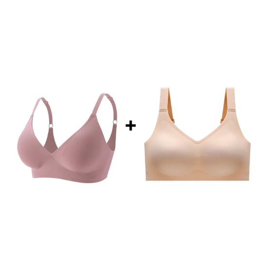 Kit premium de sutiãs com alça fina e reforço, destacando sutiã sem costura e push-up, ideal para conforto e sustentação.