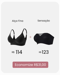 Kit Premium Alça Fina + Sensação Tomara que Caia com Desconto