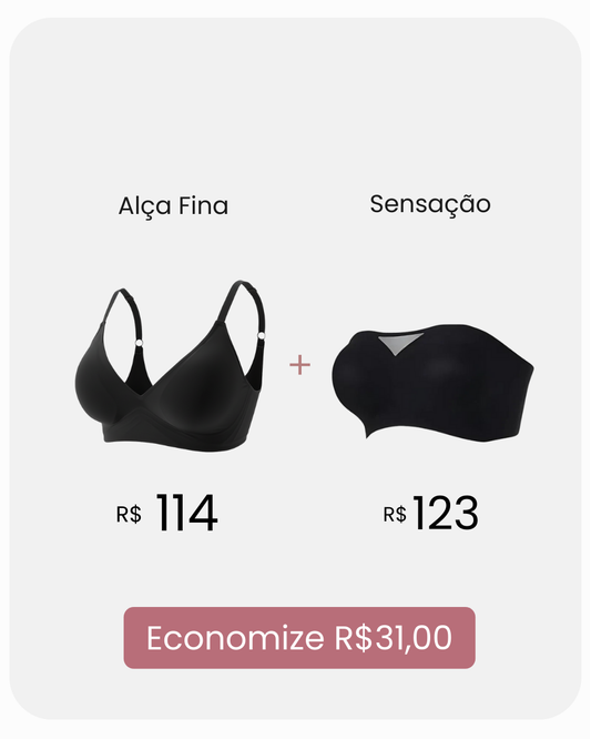 Kit Premium Alça Fina + Sensação Tomara que Caia com Desconto