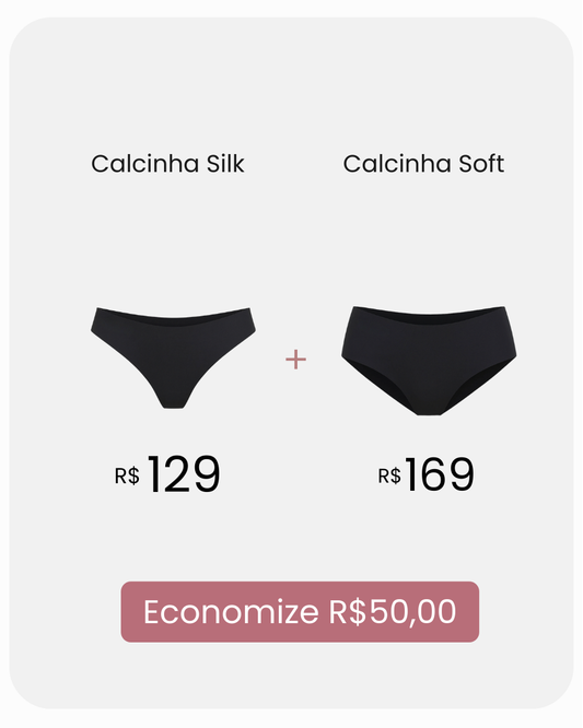 Kit 6 Calcinhas Silk + 6 Calcinhas Soft - Conforto e Toque Suave