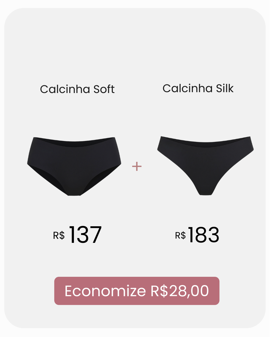 Kit Calcinhas Soft + Calcinhas Silk com Desconto