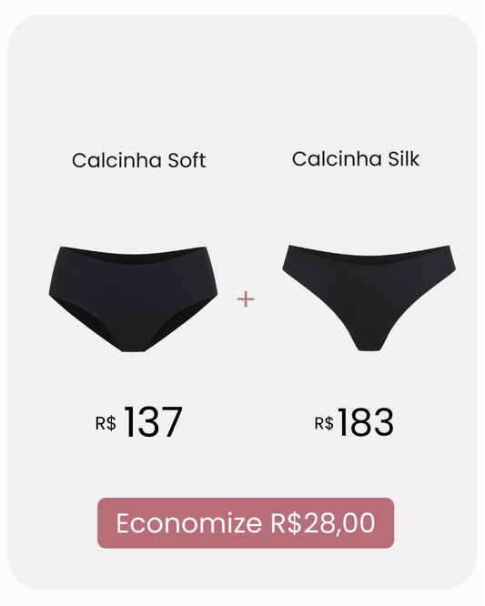 Kit Calcinhas Soft + Calcinhas Silk com Desconto