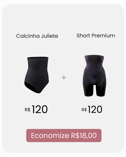 Kit Calcinha Modeladora Juliette + Short Premium com Desconto