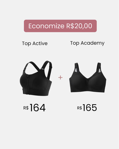 Kit Top Active + Top Academy com Desconto
