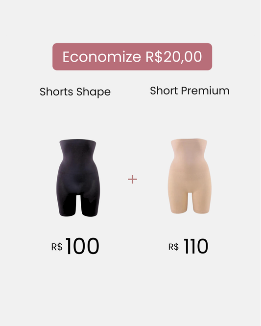 Kit Short Slim + Short Premium - Modelagem e Conforto Total