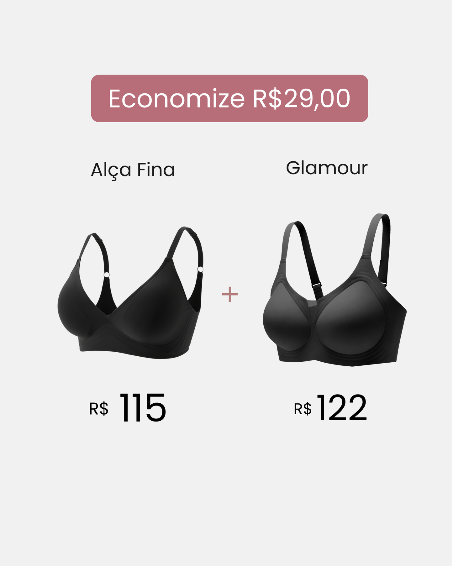 Kit Premium Alça Fina + Glamour Alça Fina com Desconto