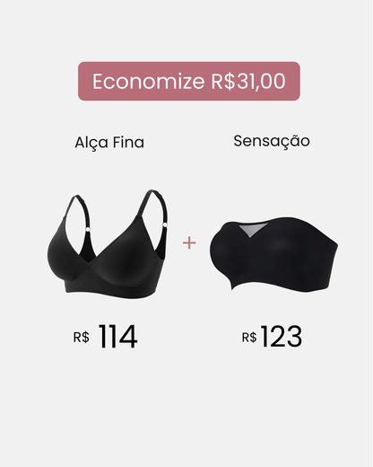 Kit Premium Alça Fina + Sensação Tomara que Caia com Desconto