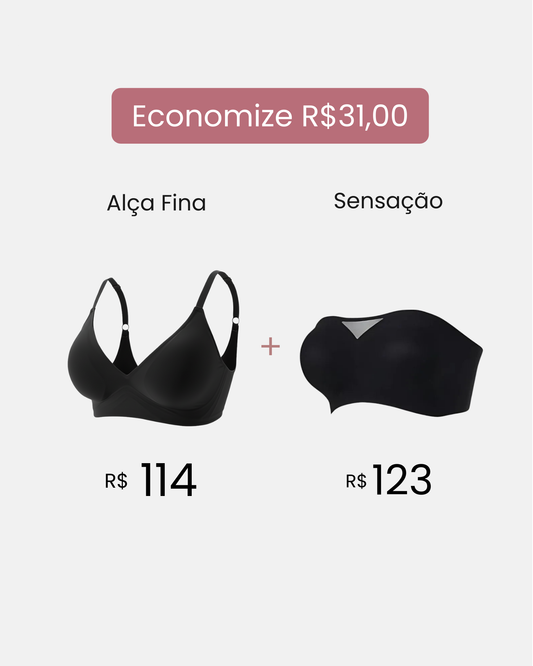 Kit Premium Alça Fina + Sensação Tomara que Caia com Desconto
