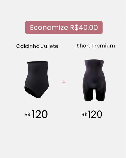 Kit Calcinha Modeladora Juliette + Short Premium com Desconto