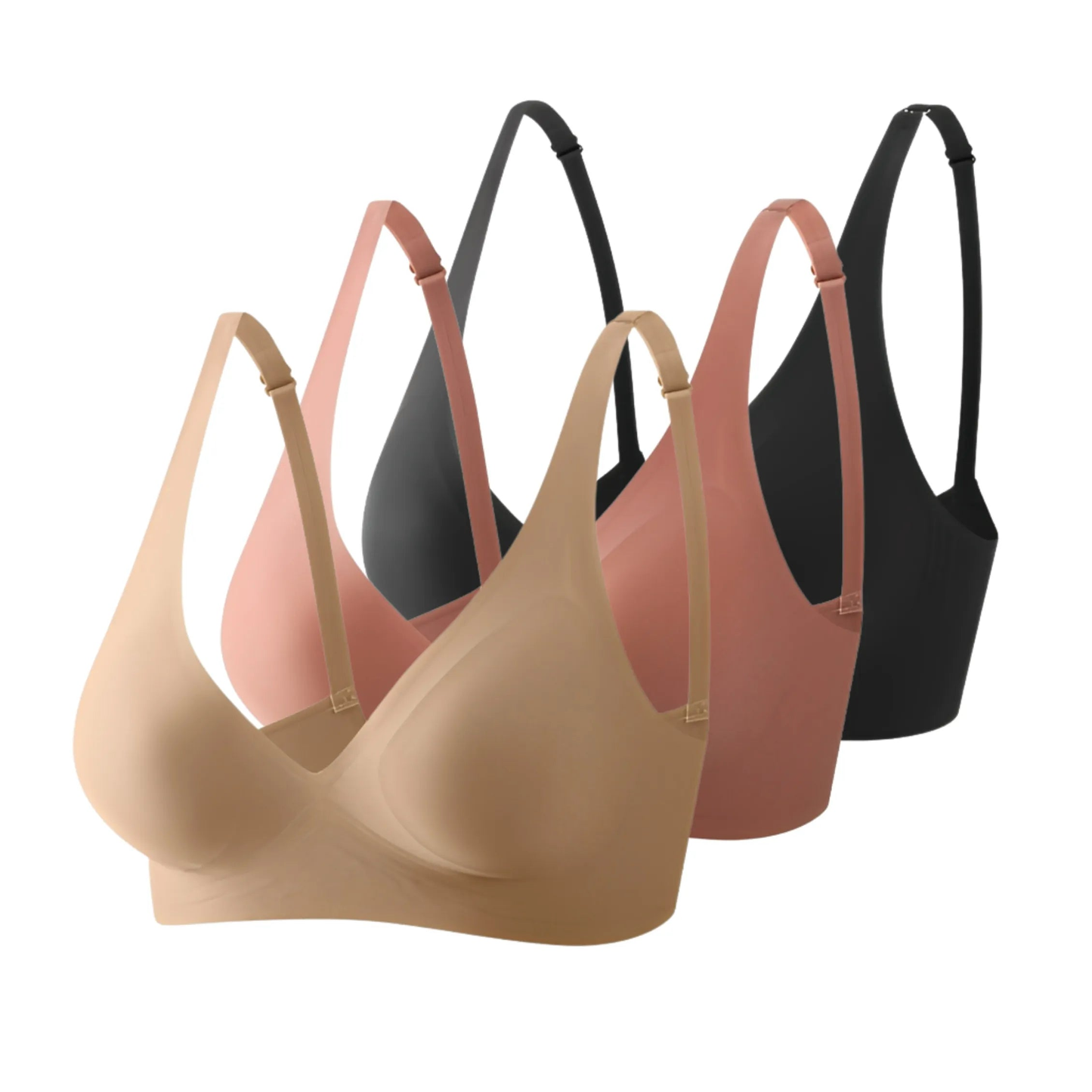 Experimente o sutiã que une conforto e estilo com maestria: o Sutiã Fit kit com tres, bege, rose e preto