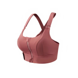 Desenvolvido com um tecido leve, macio e respirável, que se adapta perfeitamente ao seu corpo sem marcar na roupa. A inovação do zíper frontal proporciona praticidade ao vestir e ajustar, permitindo um encaixe perfeito. Com alças largas e aveludadas que oferecem sustentação sem comprometer o conforto dos ombros. O design em decote "U" valoriza seu busto, enquanto os ajustes em velcro nas alças e abaixo dos seios garantem um ajuste personalizado.