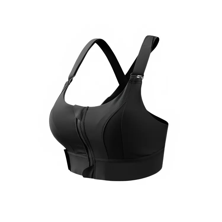 Desenvolvido com um tecido leve, macio e respirável, que se adapta perfeitamente ao seu corpo sem marcar na roupa. A inovação do zíper frontal proporciona praticidade ao vestir e ajustar, permitindo um encaixe perfeito. Com alças largas e aveludadas que oferecem sustentação sem comprometer o conforto dos ombros. O design em decote "U" valoriza seu busto, enquanto os ajustes em velcro nas alças e abaixo dos seios garantem um ajuste personalizado.