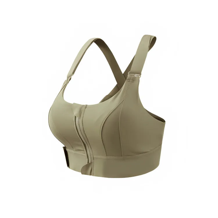 Desenvolvido com um tecido leve, macio e respirável, que se adapta perfeitamente ao seu corpo sem marcar na roupa. A inovação do zíper frontal proporciona praticidade ao vestir e ajustar, permitindo um encaixe perfeito. Com alças largas e aveludadas que oferecem sustentação sem comprometer o conforto dos ombros. O design em decote "U" valoriza seu busto, enquanto os ajustes em velcro nas alças e abaixo dos seios garantem um ajuste personalizado.