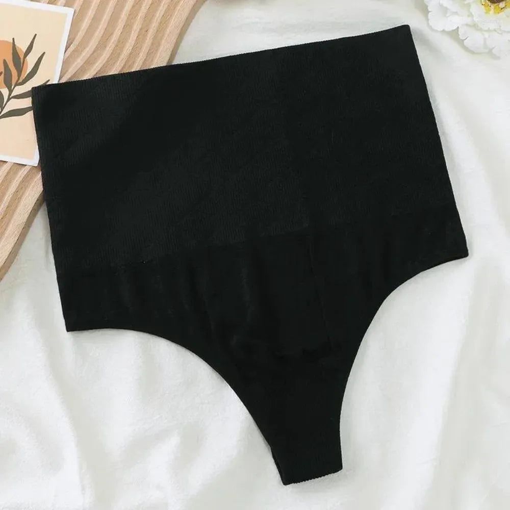 Calcinha modeladora pêssego preta, fio, confortável, elegante lingerie feminina, tecido respirável, ajuste perfeito para o dia todo.
