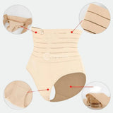 Imagem de uma calcinha modeladora tanga com cinta modeladora que proporciona efeito de compressão na região abdominal. A peça apresenta detalhes de modelagem, incluindo a faixa de elástico que envolve a cintura e os pontos estratégicos de compressão. Ideal para proporcionar uma silhueta
