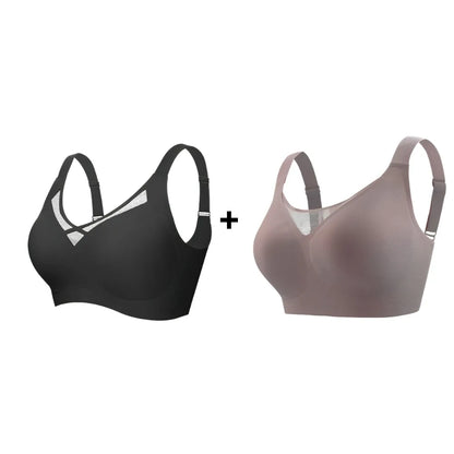 Kit promocional com dois sutiãs modeladores nas cores preto e chocolate; sustentam, modelam e valorizam os seios com extremo conforto e sem costuras.