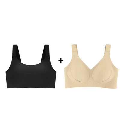 Kit com dois sutiãs modeladores, um preto e outro bege, com modelagem confortável e sustentação perfeita, ideal para uso diário com discrição e estilo.