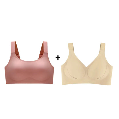 Kit promoção com dois sutiãs modeladores nas cores rosé e bege, ideal para quem busca conforto, sustentação e estilo no dia a dia.