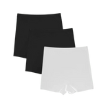 Shorts Segunda Pele nas cores preto e branco, com design sem costura e ajuste confortável. Perfeito para o dia a dia, oferecendo discrição e suporte sem marcar sob a roupa.
