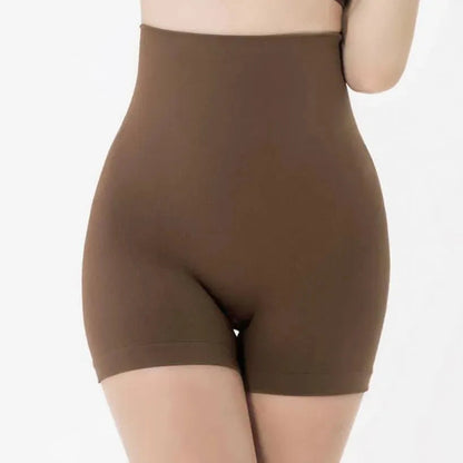 Short modelador marrom Cygnuss com cintura alta, acabamento sem costura e compressão suave que modela sem apertar.